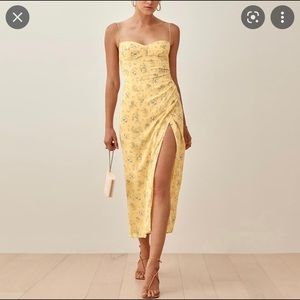 Yellow Kourtney reformation dress
